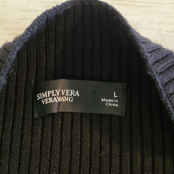 Simply Vera Wang Black Sweater Top Dress Flowy Skirt Staple Basic Gilmore NEW L - Picture 5 of 9